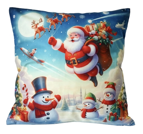 Poszewka Świąteczna 40x40 Merry Christmas Mikrofibra Dwustronna 3D 