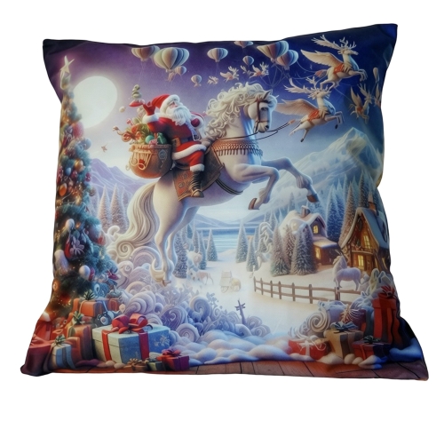 Poszewka Świąteczna 40x40 Merry Christmas Mikrofibra Dwustronna 3D 