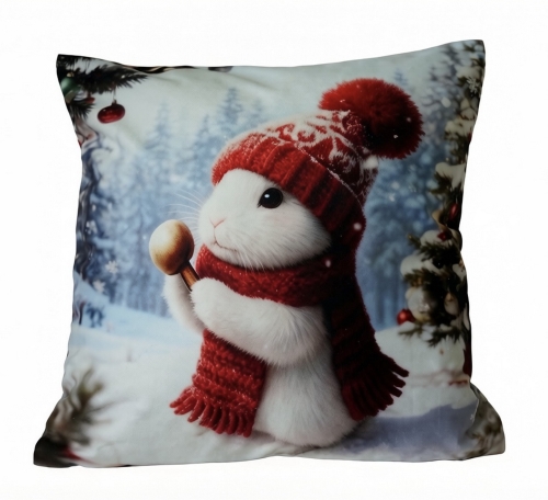 Poszewka Świąteczna 40x40 Merry Christmas Mikrofibra Dwustronna 3D   