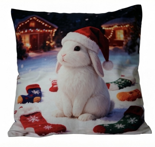 Poszewka Świąteczna 40x40 Merry Christmas Mikrofibra Dwustronna 3D   