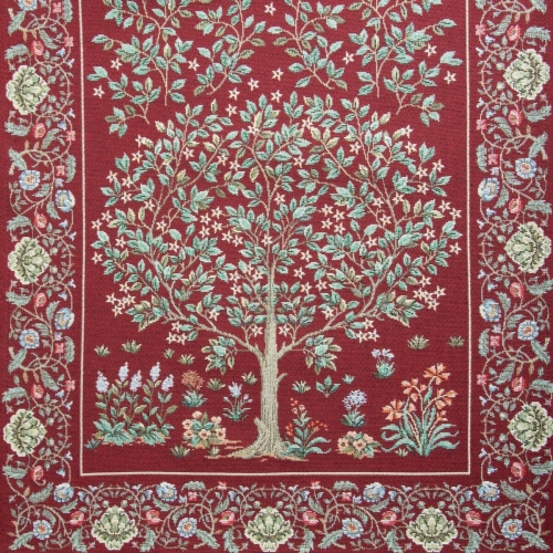 Bieżnik 100x100 Gobelinowy Drzewo bordowy