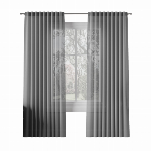 Zasłona z Taśmą Przelotki 145x300 Basic gładka Popiel
