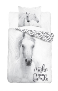 Pościel młodzieżowa KOŃ Biały 160x200  
