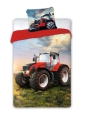 Pościel Młodzieżowa Traktor Czerwony 140X200 Bawełna