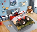 Pościel Młodzieżowa Traktor Czerwony 140X200 Bawełna
