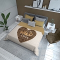 Narzuta na łóżko 200x220 Holenderska Serce beż