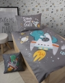 Pościel niemowlęca 90x120 Rakieta Dinuś w kosmosie BAWEŁNA  