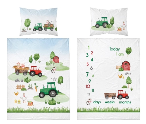Pościel niemowlęca 100x135 Traktorek Farma BAWEŁNA  