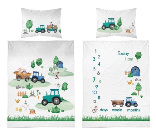 Pościel niemowlęca 100x135 Traktorek Farma BAWEŁNA  