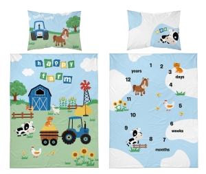Pościel niemowlęca 90x120 Traktorek Farma BAWEŁNA 