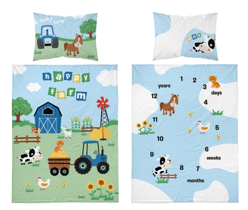 Pościel niemowlęca 90x120 Traktorek Farma BAWEŁNA 