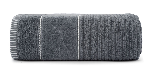 Ręcznik 50x90 Teo szary 470g 100% bawełna z welurem 