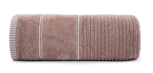 Ręcznik 70x140 Teo pudrowy 470g 100% bawełna z welurem 