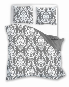 Pościel Bawełniana 160x200 Glamour Ornament popiel