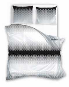 Pościel Bawełniana 160x200 Glamour Ornament biel czerń