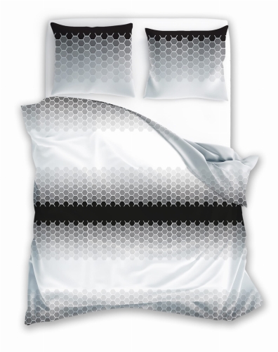 Pościel Bawełniana 220x200 Glamour Ornament biel czerń