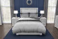 Pościel Bawełniana 220x200 Glamour Ornament biel czerń