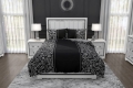 Pościel Bawełniana 160x200 Glamour Ornament biel czerń