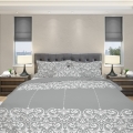 Pościel Bawełniana 160x200 Glamour Ornament popiel
