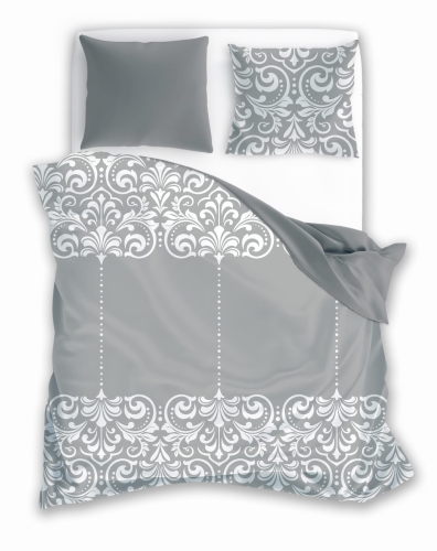 Pościel Bawełniana 160x200 Glamour Ornament popiel
