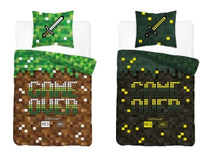 Pościel 160x200 Świecąca w ciemności Minecraft dla Fana Gry   