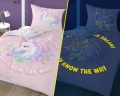 Pościel 160x200 Świecąca w ciemności JEDNOROŻEC Unicorn
