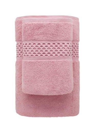 Ręcznik 50x90 Rete gruby różowy 100% bawełna 650g miękki