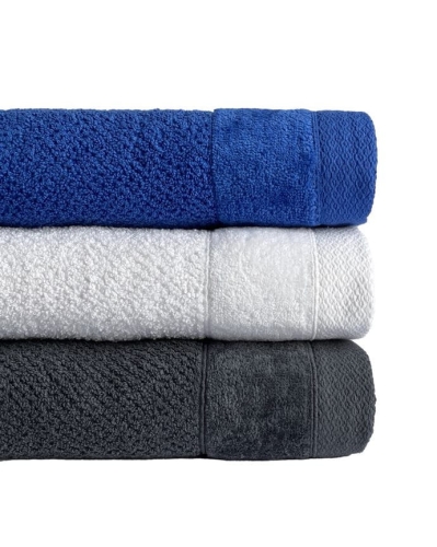 Zestaw 3 ręczników Vito 70x140 royal blue/biały/grafit 550g  100% bawełna   