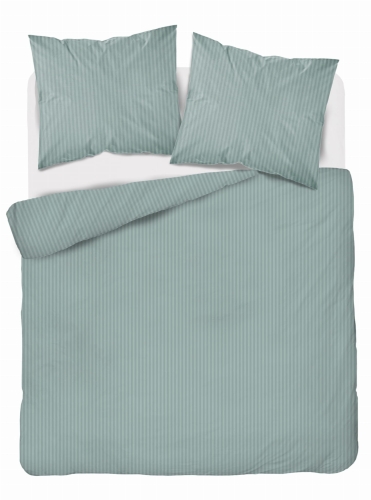 Pościel Satynowa 160x200 Gładka w Pasy Premium miętowy