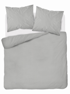 Pościel Satynowa 220x200 Gładka w Pasy Premium j.szary 