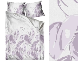 Pościel 220x200 bielbaw PREMIUM Ideal Liście Wrzosowe