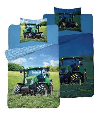 Pościel Świecąca w ciemności zielony traktor 140X200