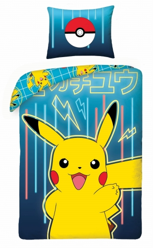 Pościel bawełniana 140x200 Pokemon Pikachu 