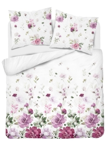 Pościel Flanelowa 220x200 Kwiaty Różowe Jasna