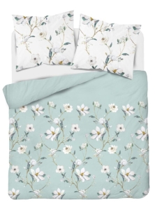 Pościel Flanelowa 220x200 Kwiaty Miętowa