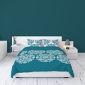 Pościel Flanelowa 220x200 Ornament Turkusowa
