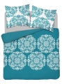 Pościel Flanelowa 220x200 Ornament Turkusowa