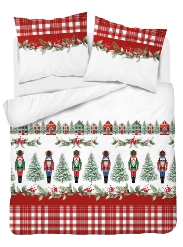 Pościel Flanelowa 220x200 ŚWIĄTECZNA  Dziadek do Orzechów