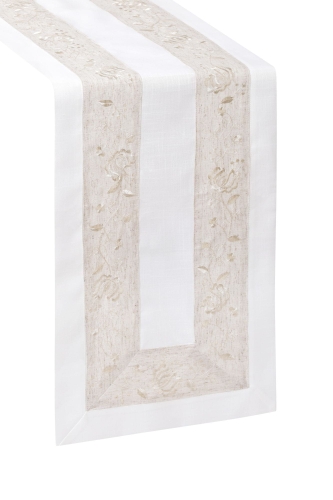 Obrus Bieżnik 60x120 Haftowany Lnianopodobny