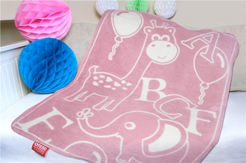 Kocyk dziecięcy 75x100 Happy Kids Greno miękki puszysty Różowy