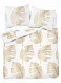 Pościel Bawełna 220x200cm Liście złote na popielu