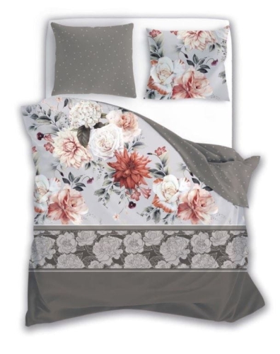 Pościel Satynowa 160x200 Pure Satin Kwiaty Kolorowe