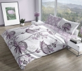 Pościel Satynowa 220x200 Pure Satin Kwiaty Fioletowe Fiołek