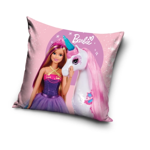 Poszewka Dziecięca 3D 40x40 Barbie i Jednorożec 