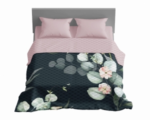 Narzuta na łóżko 170x210 Holenderska Liście Kwiaty