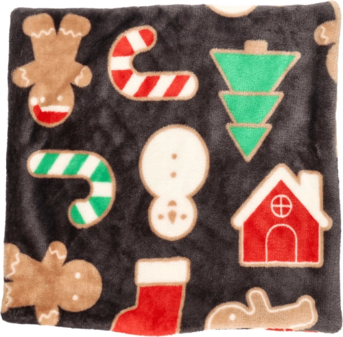 Poszewka świąteczna 40x40 Christmassy Czarna Puszysta