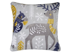 Poszewka świąteczna 40x40 Festive Pets Szara Renifer miękka