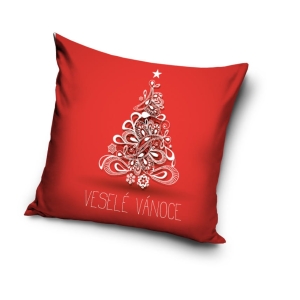 Poszewka Świąteczna 40x40 Choinka Czerwona 