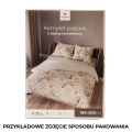 Pościel 220x200 Satyna Bawełniana Manila Kwiaty Pasetelowa 