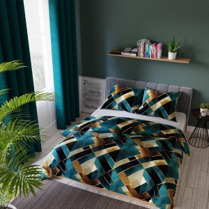 Pościel 220x200 Satyna Bawełniana Rubik